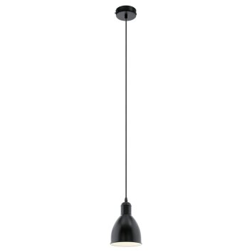 Eglo PRIDDY Lámpara colgante Negro, Blanca, 1 luz