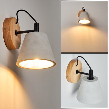 Halltorp Aplique Madera oscura, Negro, 1 luz