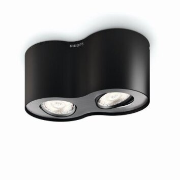 Philips Phase Lámpara de Techo LED Negro, 2 luces