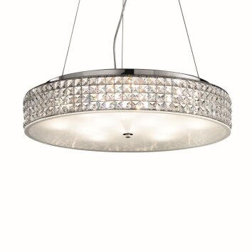 Ideal Lux ROMA Lámpara Colgante Cromo, Aspecto de cristal, 12 luces