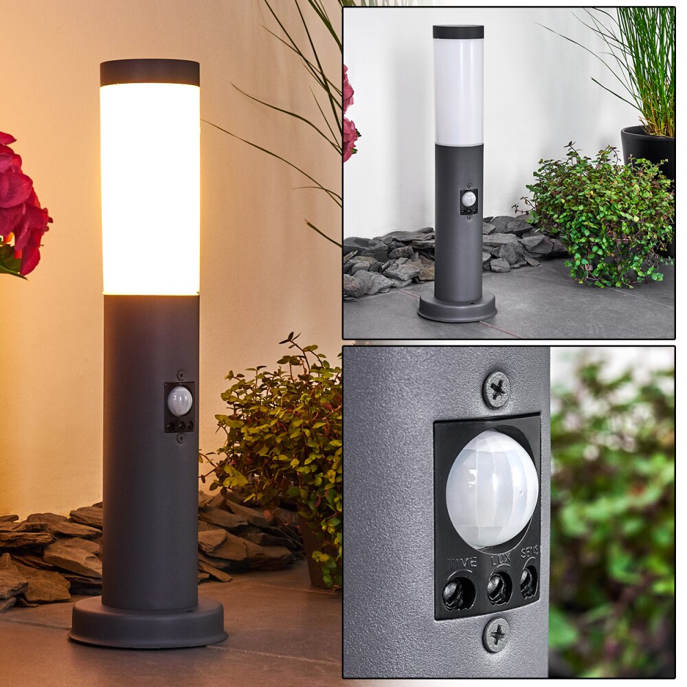 Gaborone Poste de Jardín Antracita, 1 luz, Sensor de movimiento main product photo