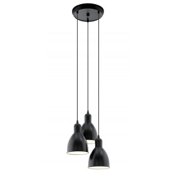 Eglo PRIDDY Lámpara colgante Negro, Blanca, 3 luces