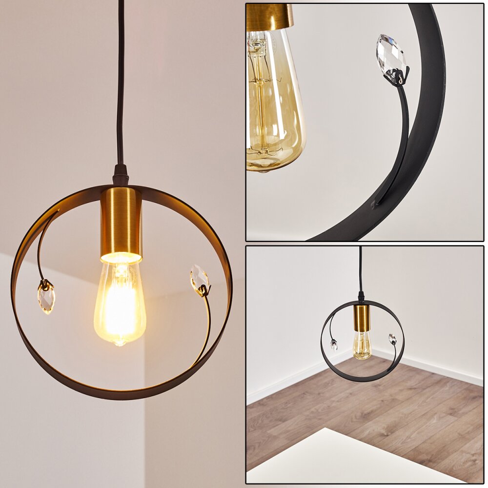 Lámpara Colgante Leentje Negro-dorado, 1 luz main product photo