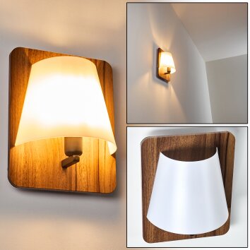 Huddinge Aplique Madera oscura, Negro, 1 luz