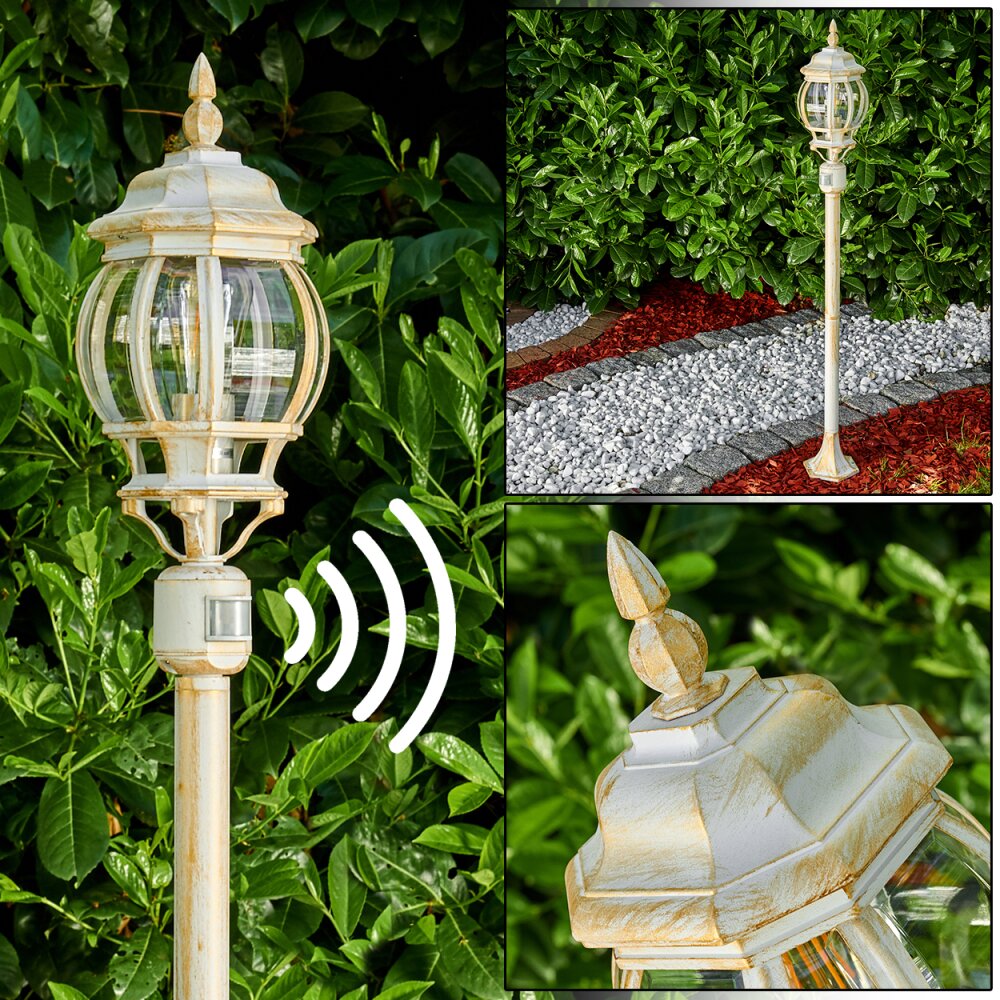 Lentua Lámpara de pie para exterior dorado, Blanca, 1 luz, Sensor de movimiento main product photo