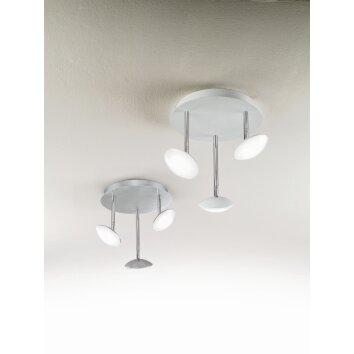 Fabas Luce Hale Lámpara de Techo LED Cromo, Blanca, 3 luces