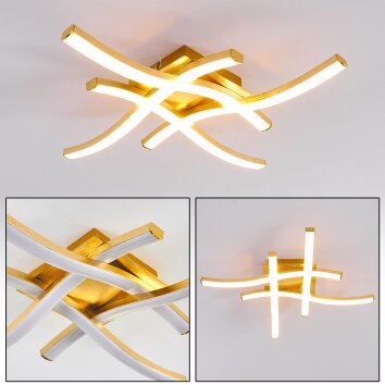 Grossarl Lámpara de Techo LED dorado, 4 luces