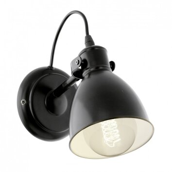 Eglo PRIDDY Aplique Negro, Blanca, 1 luz