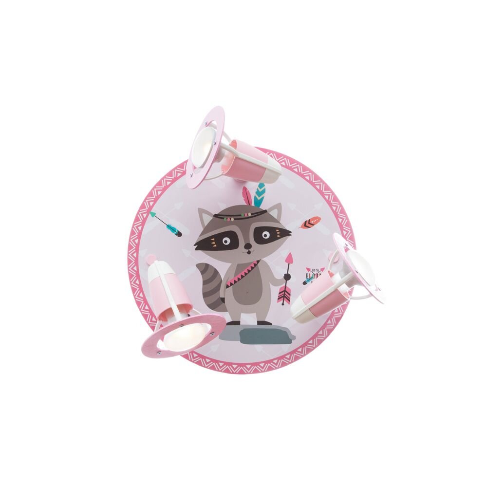 Elobra WASCHBÄR OSKAR Plafón circular con focos Rosa, 3 luces main product photo