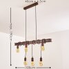 Barbengo Lámpara Colgante Marrón, Color óxido, 4 luces