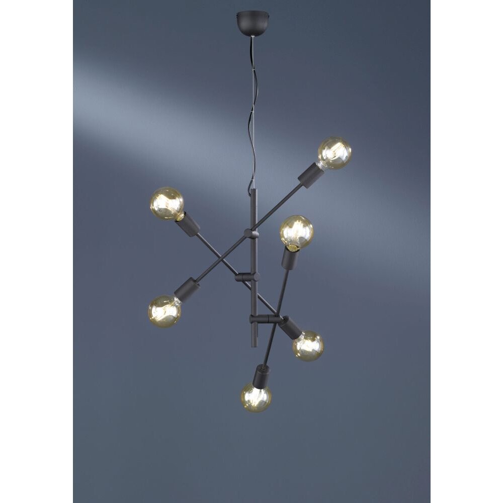 Trio CROSS Lámpara Colgante Negro, 6 luces main product photo