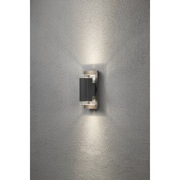 Konstsmide Potenza Aplique LED Antracita, 2 luces