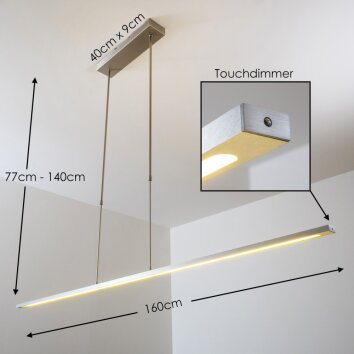 Masterlight Lámpara suspendida LED Aluminio, Níquel-mate, 1 luz