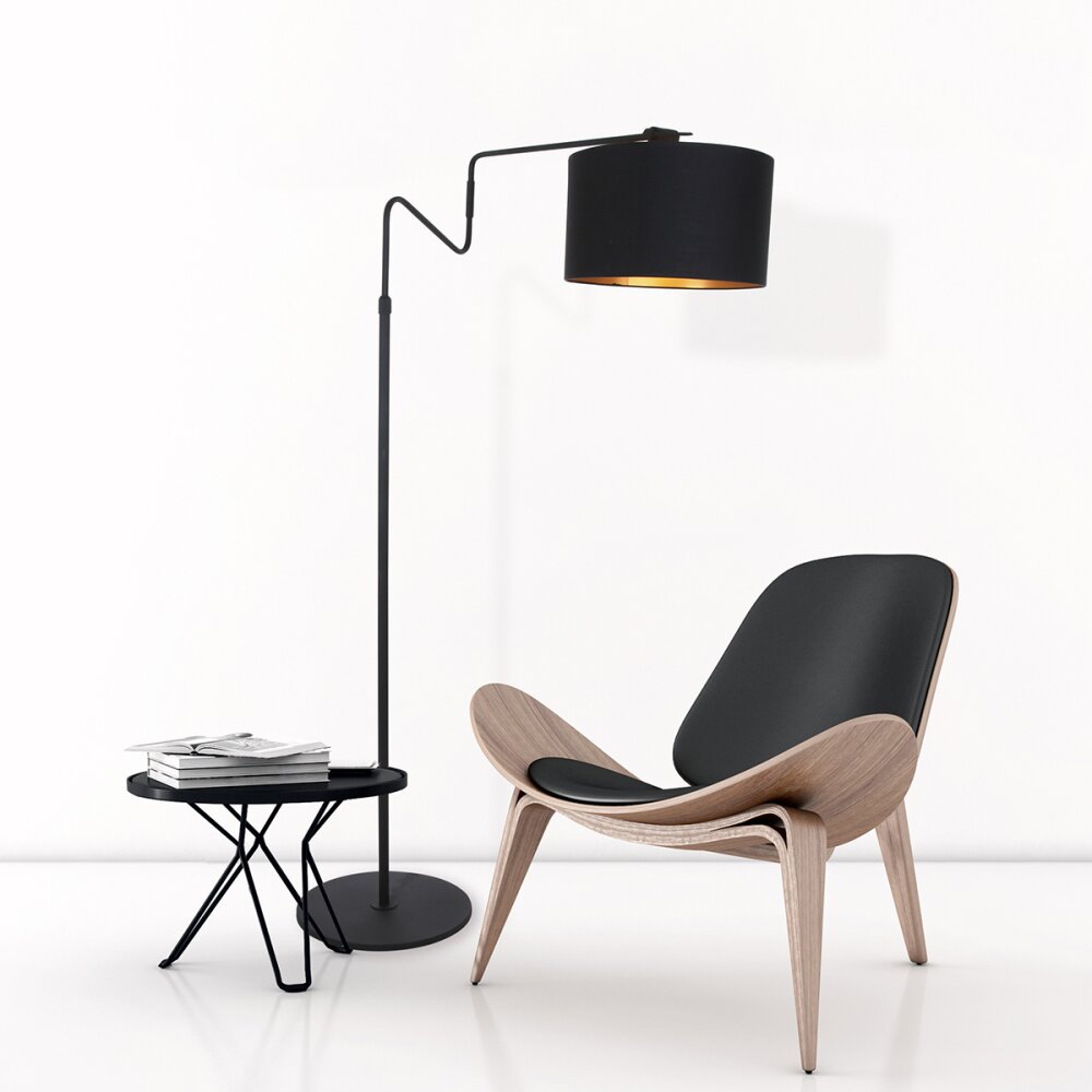 Steinhauer Linstrom Lámpara de Pie Negro, 2 luces main product photo