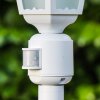 Hongkong Frost Lámpara de pie para exterior Blanca, 1 luz, Sensor de movimiento