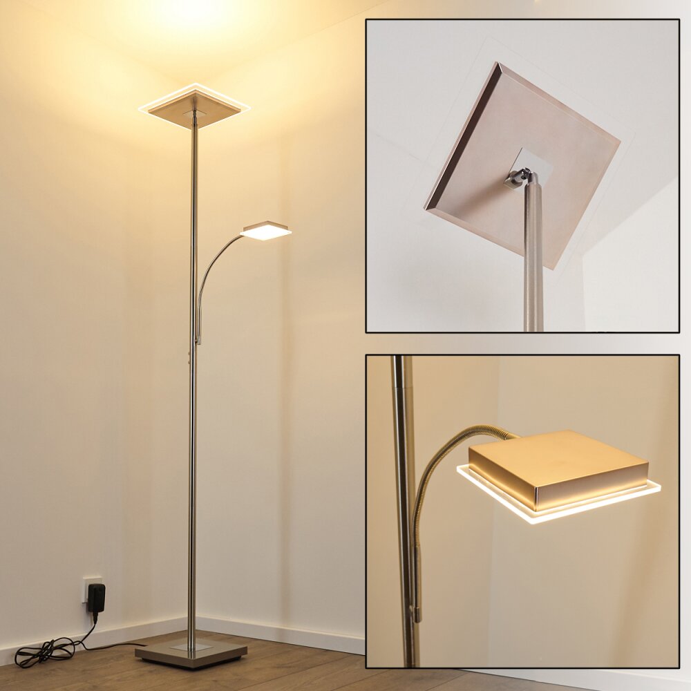 Veteli Lámpara de Pie LED Cromo, Níquel-mate, 2 luces main product photo