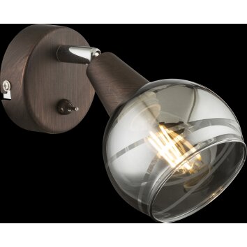 Globo Isla Foco de pared LED Bronce, 1 luz