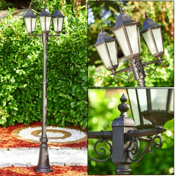 Hongkong Frost Candelabro Negro, 3 luces