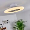 Petrovac Ventilador de techo LED Cromo, Blanca, 1 luz, Mando a distancia