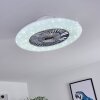 Petrovac Ventilador de techo LED Cromo, Blanca, 1 luz, Mando a distancia