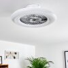 Petrovac Ventilador de techo LED Cromo, Blanca, 1 luz, Mando a distancia