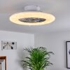 Petrovac Ventilador de techo LED Cromo, Blanca, 1 luz, Mando a distancia