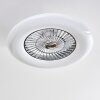 Petrovac Ventilador de techo LED Cromo, Blanca, 1 luz, Mando a distancia