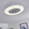 Petrovac Ventilador de techo LED Cromo, Blanca, 1 luz, Mando a distancia