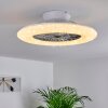 Petrovac Ventilador de techo LED Cromo, Blanca, 1 luz, Mando a distancia