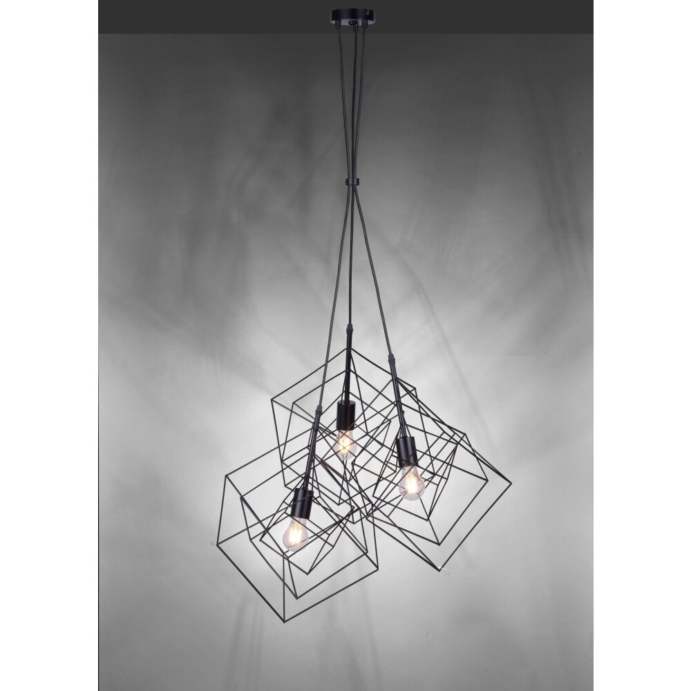 Leuchten-Direkt SKELETTON Lámpara Colgante Negro, 3 luces main product photo