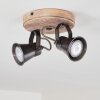 Skodsbol Lámpara de Techo Antracita, Madera clara, 2 luces