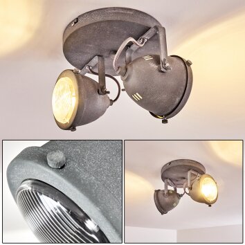 Glostrup Lámpara de Techo LED Gris, 2 luces