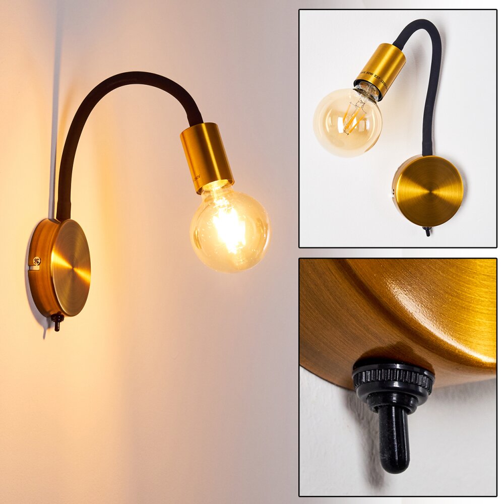 Aplique Hovslund dorado, Negro, 1 luz main product photo