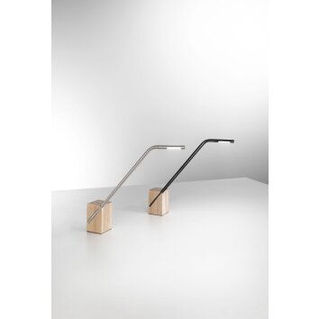 Fabas Luce Viktor Lámpara de Mesa LED Madera clara, Negro, 1 luz