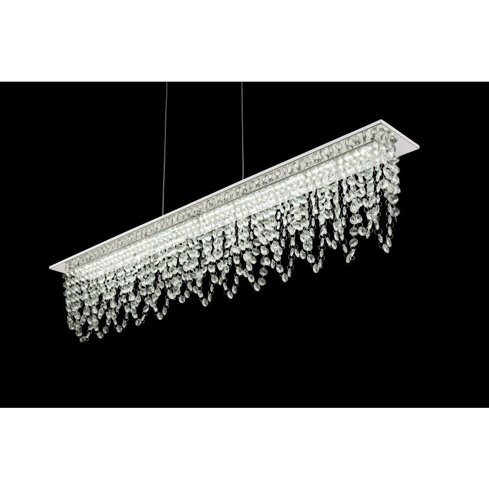 Globo Lámpara suspendida LED Cromo, Transparente, 1 luz, Mando a distancia main product photo