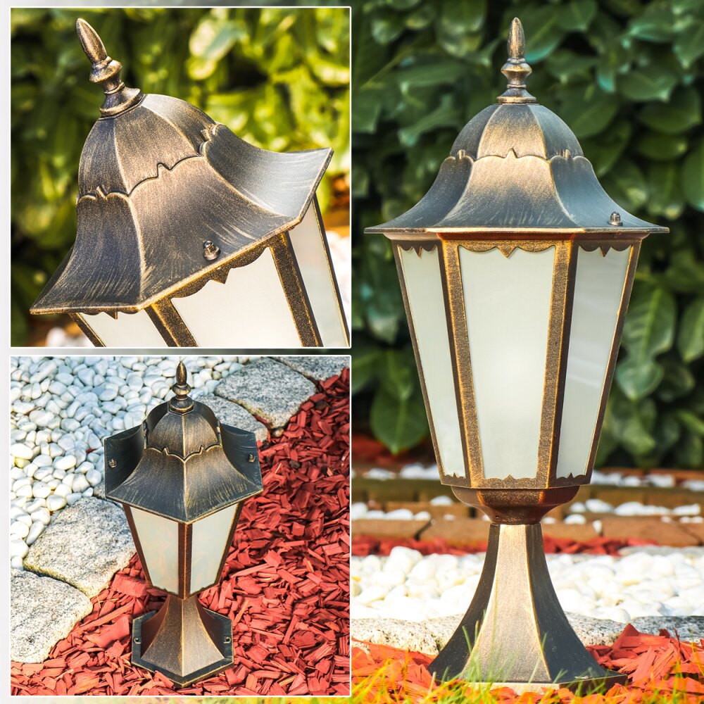 Hongkong Frost Poste de Jardín Bronce, dorado, 1 luz main product photo