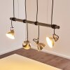 Medolden Lámpara Colgante Marrón, Níquel-mate, 4 luces