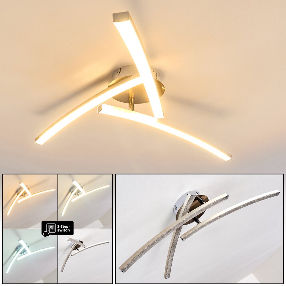 Tusula Lámpara de Techo LED Acero inoxidable, 3 luces main product photo