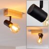 Barbengo Lámpara de Techo Madera clara, Negro, 1 luz