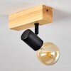 Barbengo Lámpara de Techo Madera clara, Negro, 1 luz