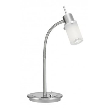 Leuchten-Direkt MAX LED Lámpara de mesa Acero inoxidable, 1 luz