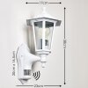 Loria Aplique para exterior Blanca, 1 luz, Sensor de movimiento