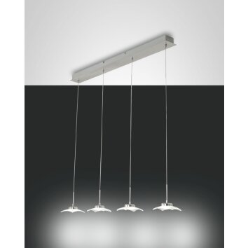 Fabas Luce Desus Lámpara Colgante LED Níquel-mate, 4 luces