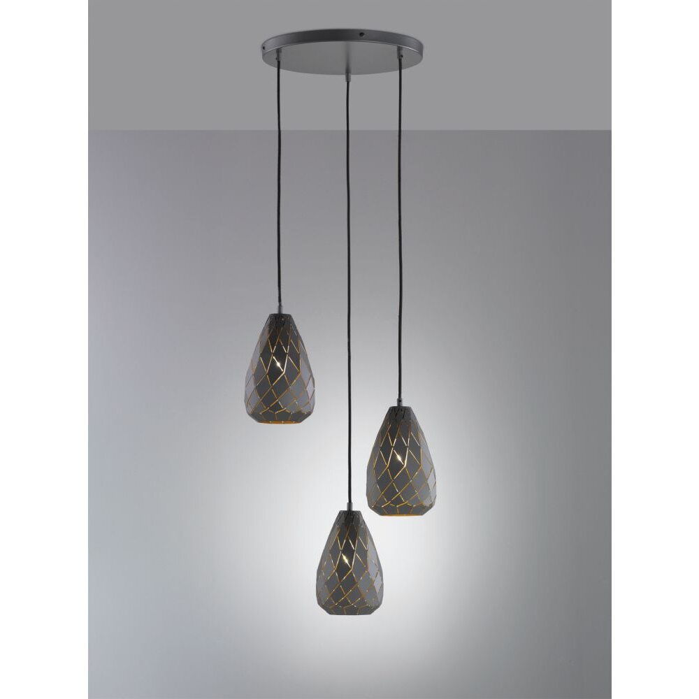 Trio ONYX Lámpara Colgante Antracita, 3 luces main product photo