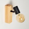 Barbengo Aplique Madera clara, Negro, 1 luz