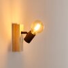 Barbengo Aplique Madera clara, Negro, 1 luz