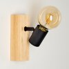 Barbengo Aplique Madera clara, Negro, 1 luz
