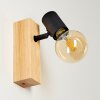 Barbengo Aplique Madera clara, Negro, 1 luz