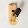 Barbengo Aplique Madera clara, Negro, 1 luz
