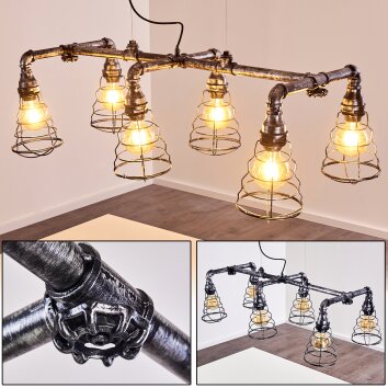 Arvika Lámpara Colgante Plata, 6 luces